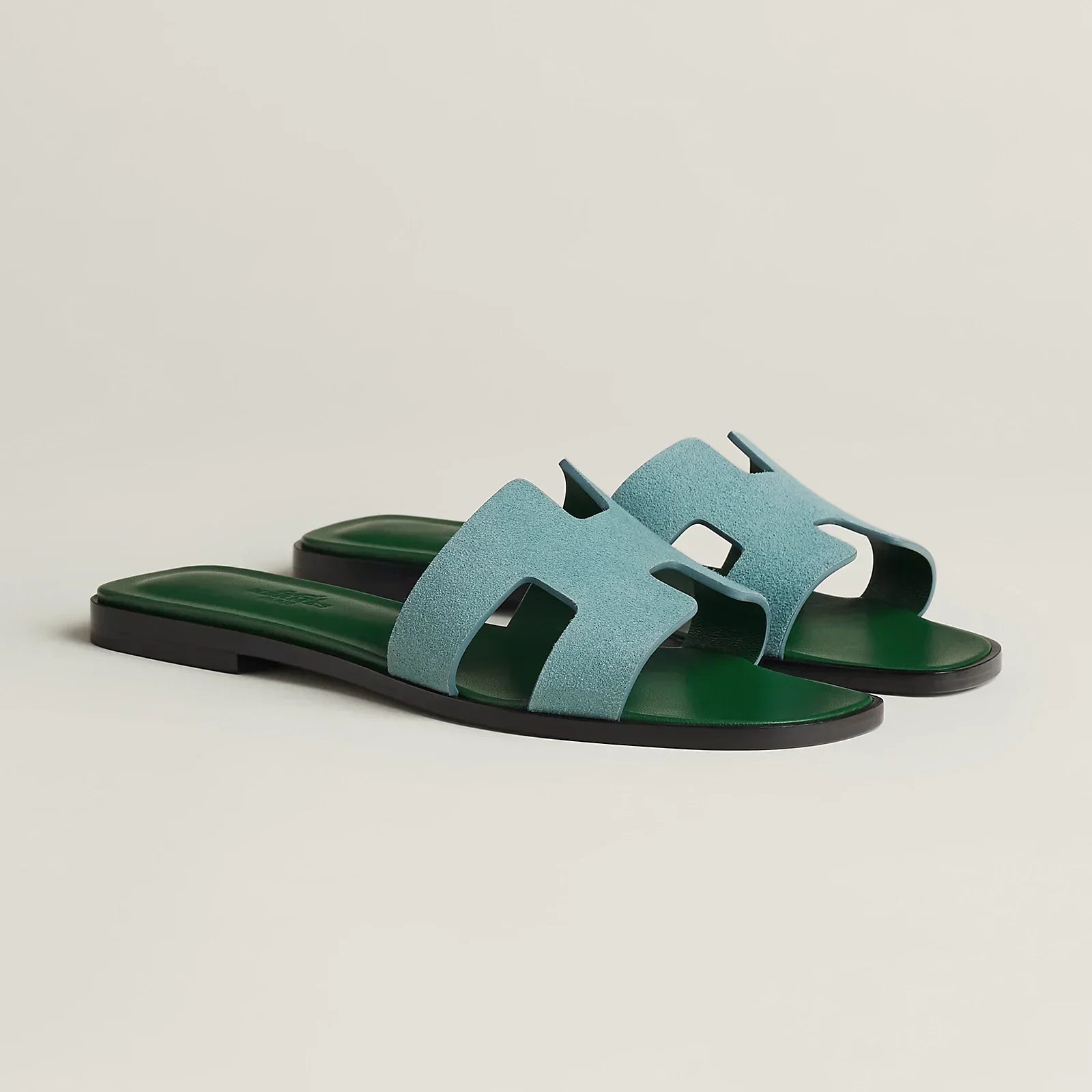 Hermès Sandales Oran - Vert d'eau