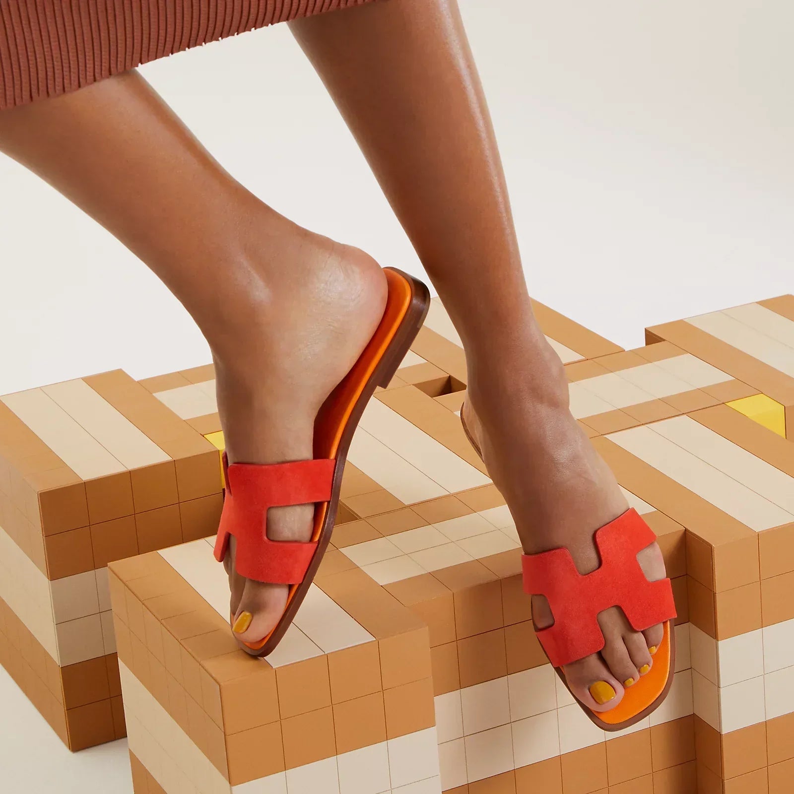 Hermès Sandales Oran - Écarlate