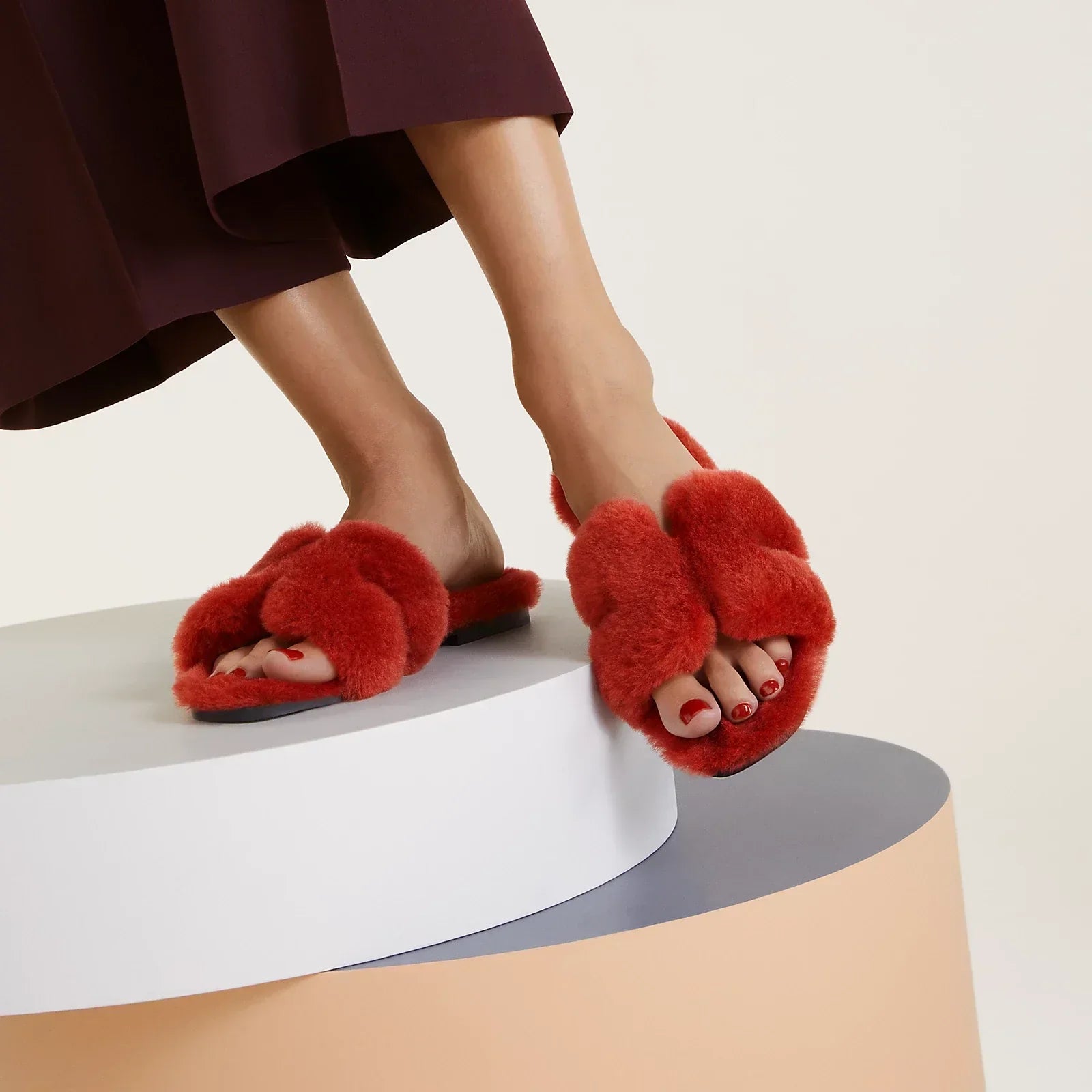 Hermès Sandales Oran - Rouge Turin